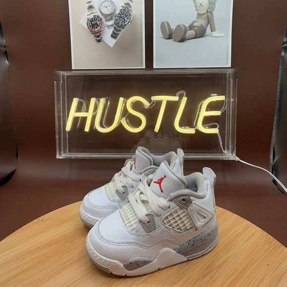 Jordan 4 Retro ‘White Oreo’ (TD) Size 5C - Picture 2 of 10